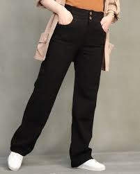 شلوار کتان نیم بگ زنانه